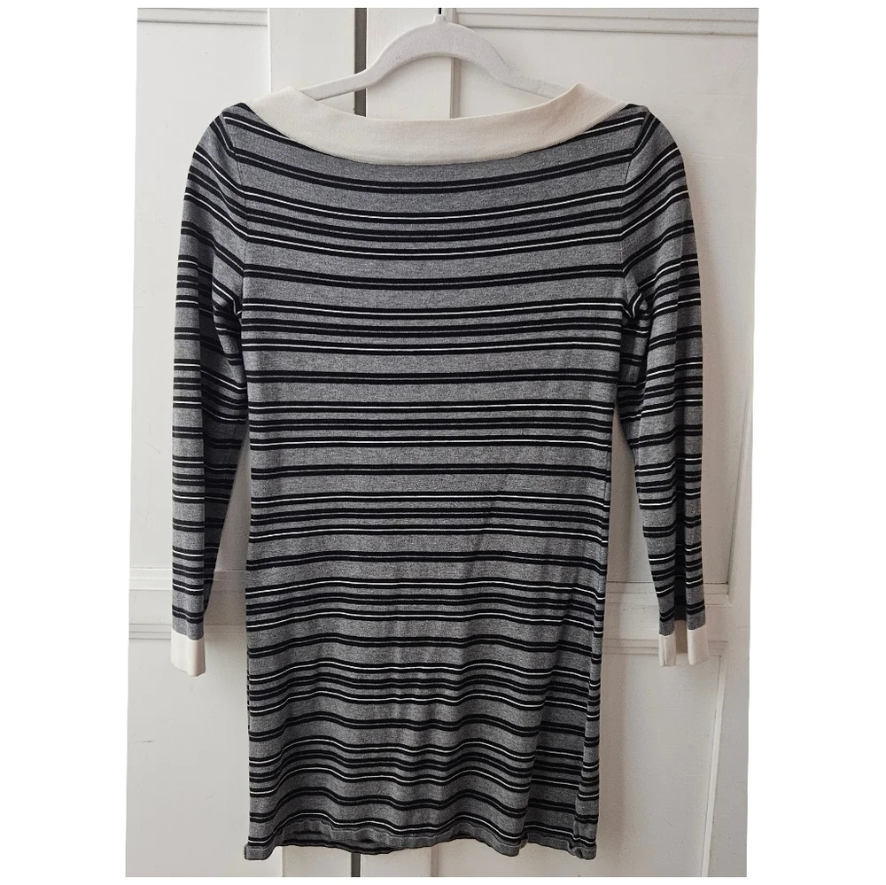 Chanel Striped Gray and Black Dress 34 - Picture 6 of 9